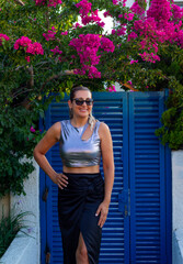 portrait of party girl in the garden