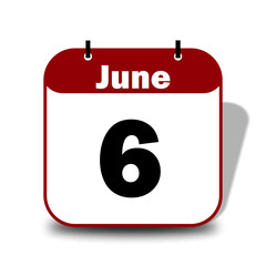 6 June Calendar Date