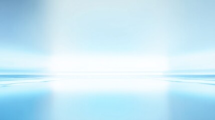 Obraz premium A serene, minimalistic landscape featuring soft blue tones and a calm horizon, evoking tranquility and peacefulness.