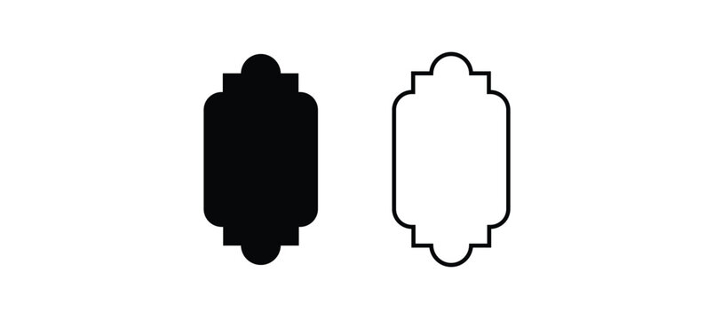 islamic shape illustration design blank islamic shape template vector. Ramadan kareem silhouette icon