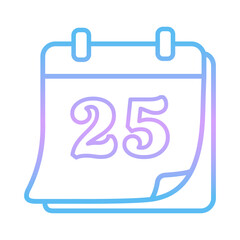 Christmas calendar gradient icon, vector illustration