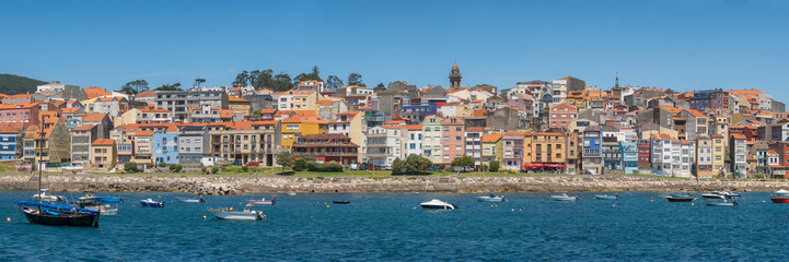 Picturesque waterfront of fishermen town A Guarda, Galicia, Spain