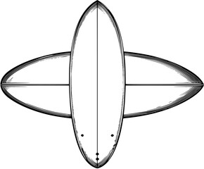 Monochrome Surfboard: Classic Vector Icon | Clean, isolated vector art for creative projects.