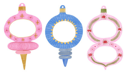 Christmas tree ornamental bauble frames