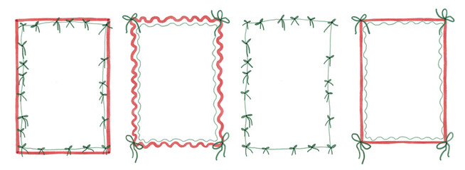 Rectangale Christmas frames with bows