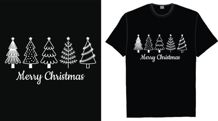 Tee Xmas Plaid Tree T-Shirt Design. Christmas Tree T-Shirt Design.
