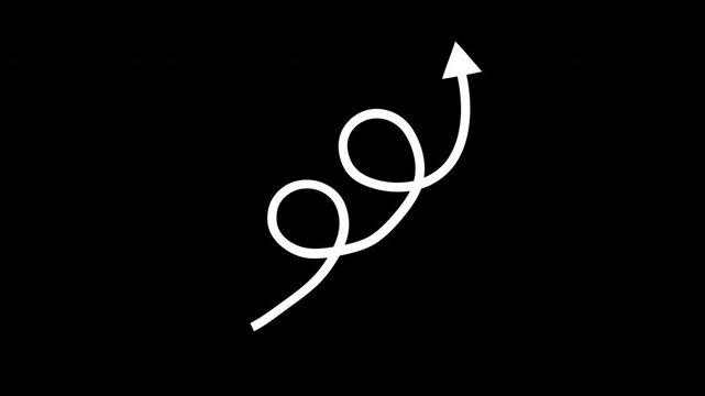 Spiral Curve Up Arrow Doodle Animation
