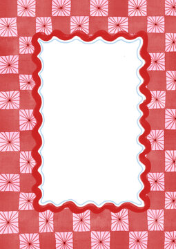 Rectangle frame on a checkered pattern background