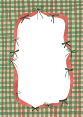 Fame with bows on a checkered pattern background