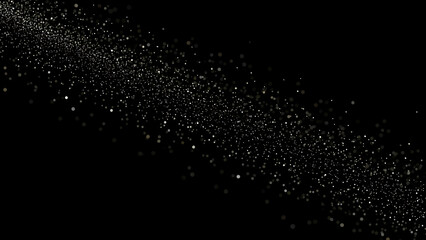 Abstract stream of glowing silver particles flowing diagonally on black background simply drop it in and change its blending mode to screen or add