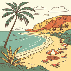 vector abstract sea beach art element free download 