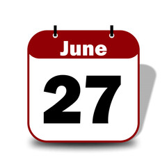 Fototapeta premium 27 June Calendar Date