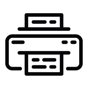 Outline printer icon for print, output, and office document machine.