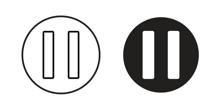 Pause icon in simple flat trend modern graphic design abstract logotype element