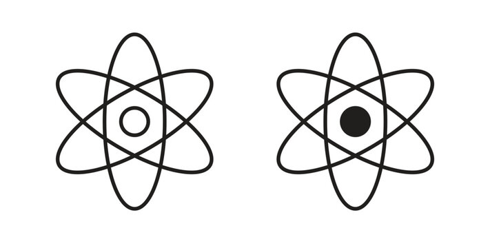 Physics icon in simple flat trend modern graphic design abstract logotype element