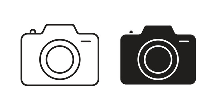 Photo Camera icon in simple flat trend modern graphic design abstract logotype element