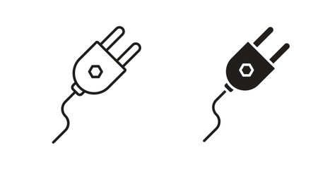 Plug icon in simple flat trend modern graphic design abstract logotype element