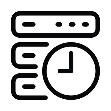 Outline cache storage icon for browser memory and quick data load.