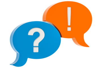 Question and Answer, Speech Bubbles, transparent background