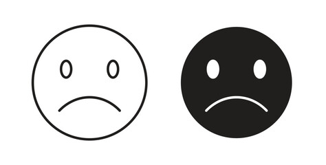 Fototapeta premium Sad icon in simple flat trend modern graphic design abstract logotype element