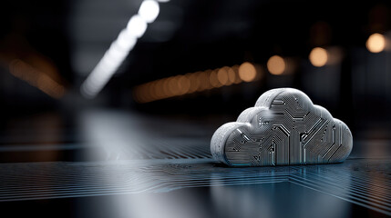 Cloud circuit technology data digital network futuristic server storage innovation abstract computing internet security modern artificial