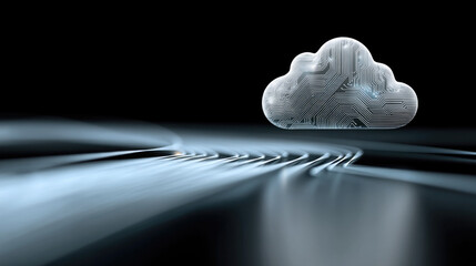Cloud circuit technology digital data futuristic abstract network blue background glowing modern innovation storage internet