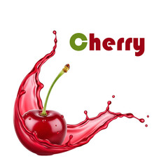 cherries falling into water