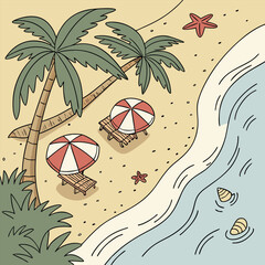 vector abstract sea beach art element free download 