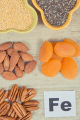 Healthy ingredients as source natural iron and other minerals and vitamins. Best food during anemia