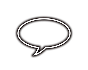 Fototapeta premium Simple white outline speech bubble icon on a solid representing communication and dialogue on transparent background