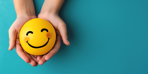 Happy smiling face, positive thinking and lifestyle concept, mental health, motivation,  support, goal for positivity in mind