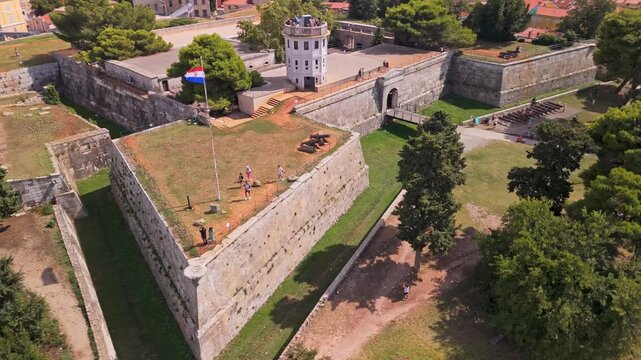 Drone video of Citadel (Ka&scaron;tel) in Pula, Croatia