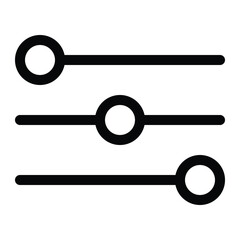 Outline filter icon to sort, refine search, and select options