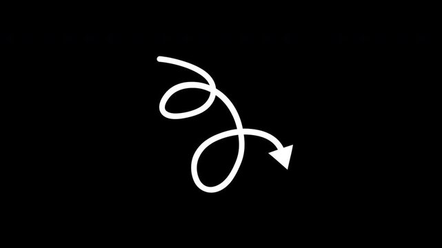 Curly Loop Arrow Hand Drawn Animation