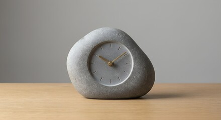 Modern black tabletop clock on marble surface in luxury living room