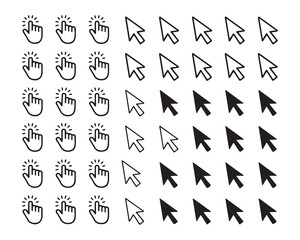 Set of mouse click icon, pointer hand icon vector, cursor pointer icons, mouse arrow symbol, vector illustration