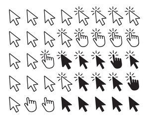 Set of mouse click icon, pointer hand icon vector, cursor pointer icons, mouse arrow symbol, vector illustration