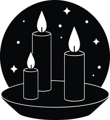 Romantic Candle Holder Vector Illustration for Love and Decoration Design
