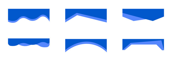 Header website divider modern bottom section, border template, curve wavy separator Abstract banner cover collection. 