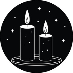 Romantic Candle Holder Vector Illustration for Love and Decoration Design
