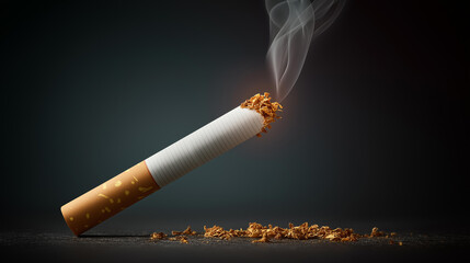 Quit smoking broken cigarette visualization, addiction recovery imagery, tobacco cessation symbolism, nicotine dependency termination, smoking habit destruction, health improvement