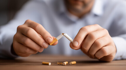 Smoking cessation motivation concept, quit tobacco campaign visualization, health improvement decision, addiction recovery planning, nicotine-free lifestyle choice, wellness transf