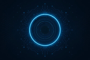 Abstract security tech circle with lines