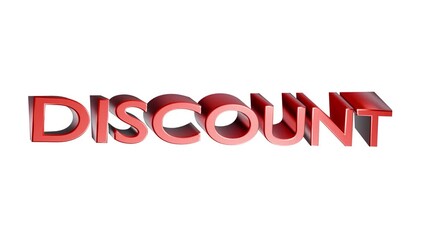 3D animated text “DISCOUNT” for promotional campaigns, sales, and special offers. Ideal for marketing, online stores, and social media ads. Dynamic 3D design highlights savings