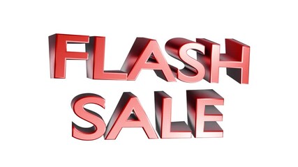 3D animated text “FLASH SALE” for time-limited promotions, urgent deals, and sales campaigns. Ideal for online marketing, social media, and video ads. Eye-catching design creates excitement and urgenc