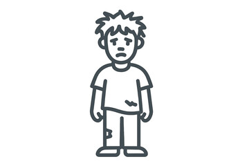 Obraz premium Melancholy male figure with disheveled hair and worn attire