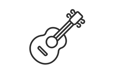 Simple outline icon of a small acoustic string instrument with tuning pegs
