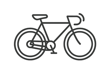 Minimalist outline icon of a road bicycle in side view