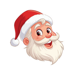 Image of a smiling Santa Claus head wearing a red Christmas hat