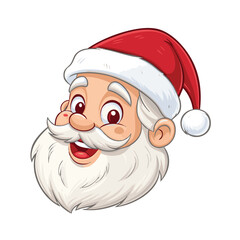 Image of a smiling Santa Claus head wearing a red Christmas hat